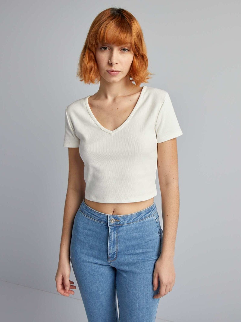 Top curto Branco - Kiabi