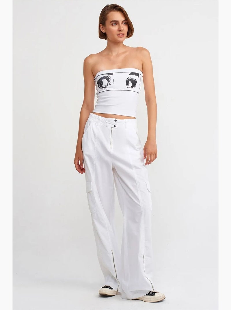 Top curto cai-cai estampado dilvin Branco - Kiabi