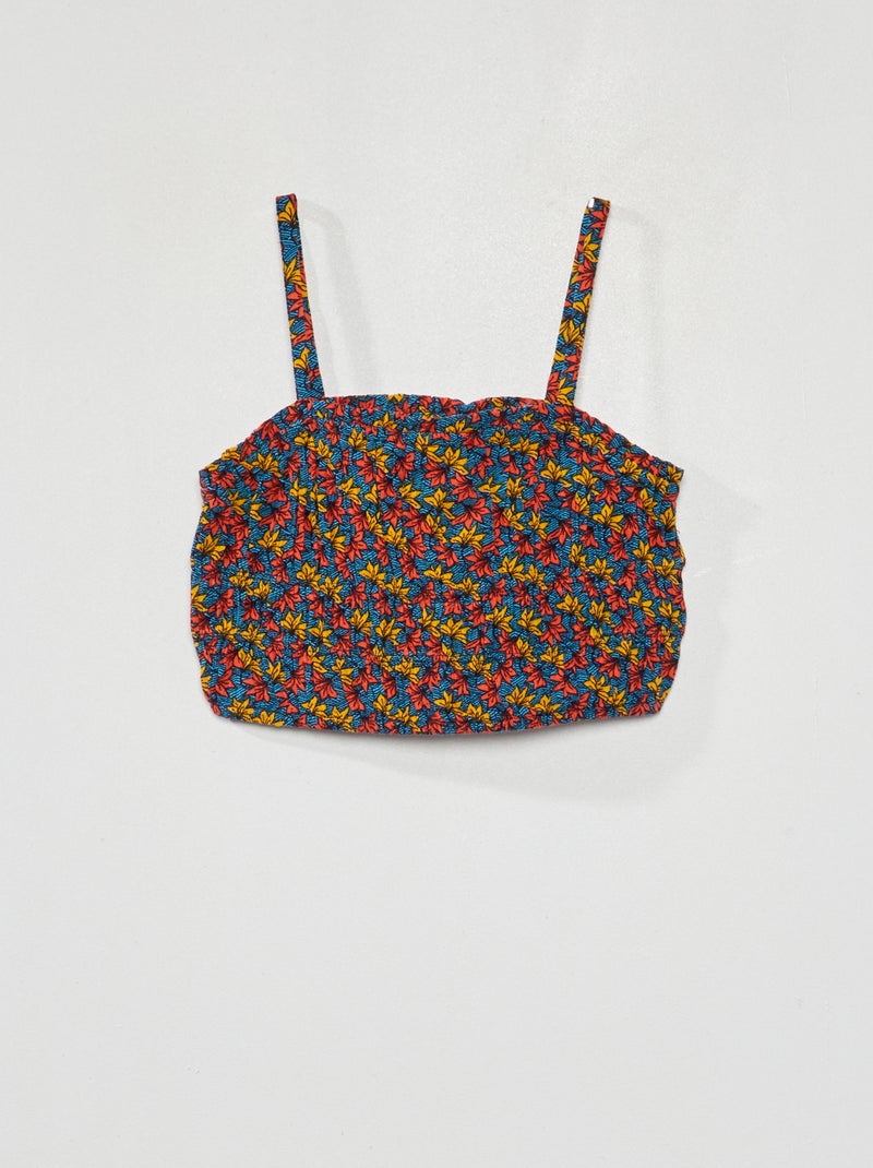 Top curto com estampado wax LARANJA - Kiabi