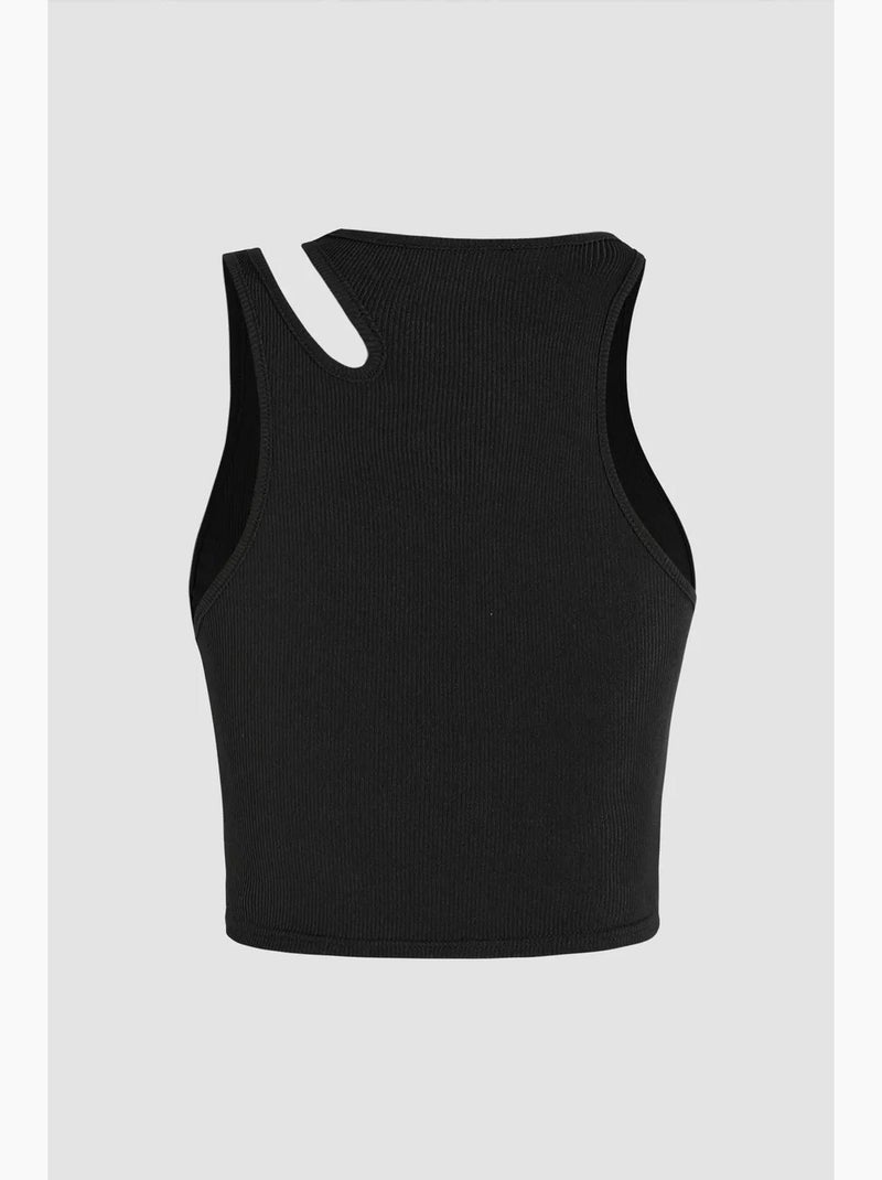 Top curto com gola assimétrica hiccup Preto - Kiabi