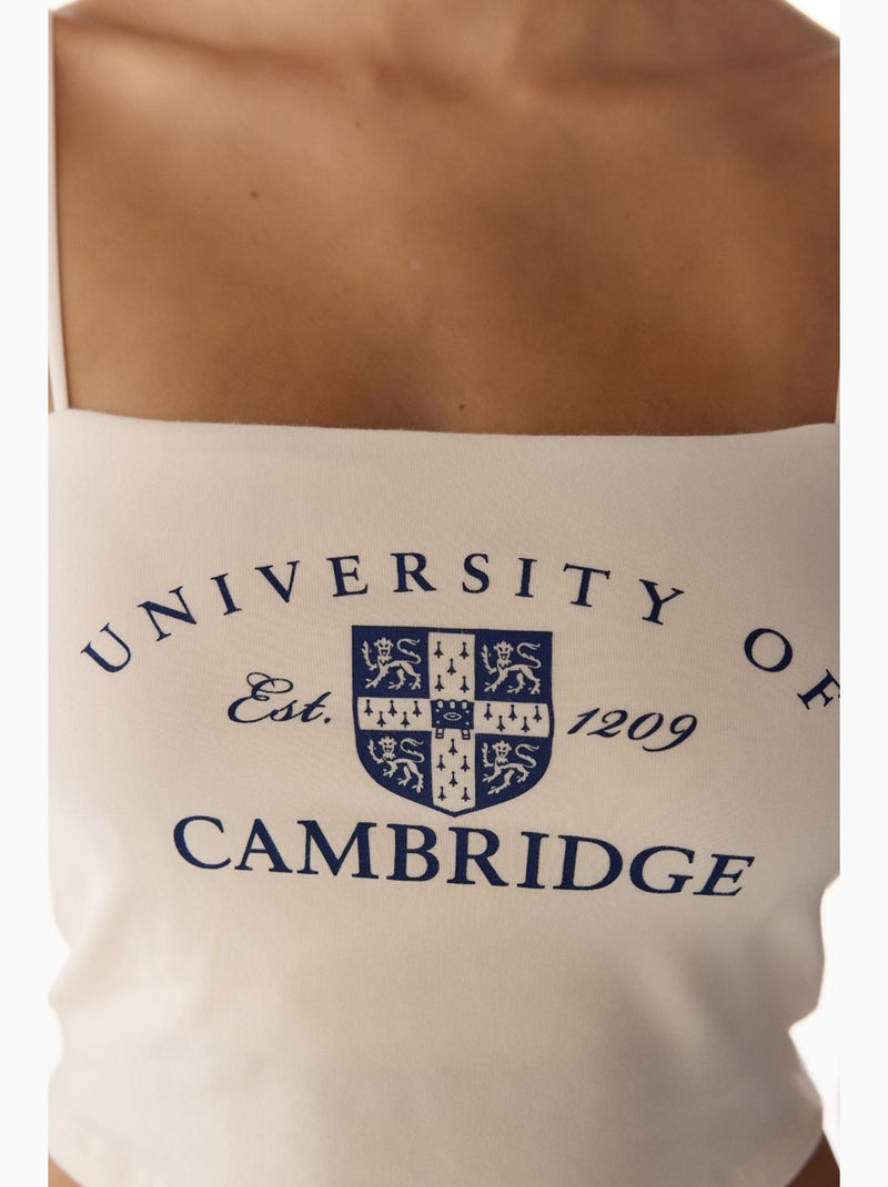 Top curto harvard feminino penti Creme - Kiabi