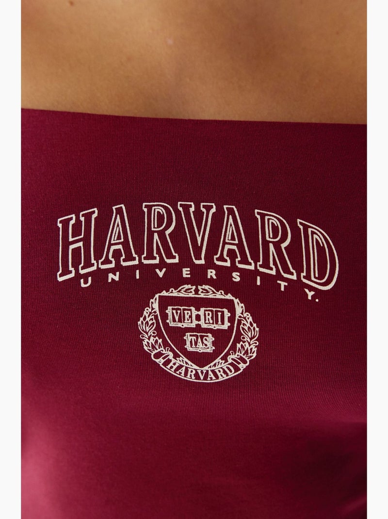 Top curto harvard feminino penti Vermelho bordô - Kiabi