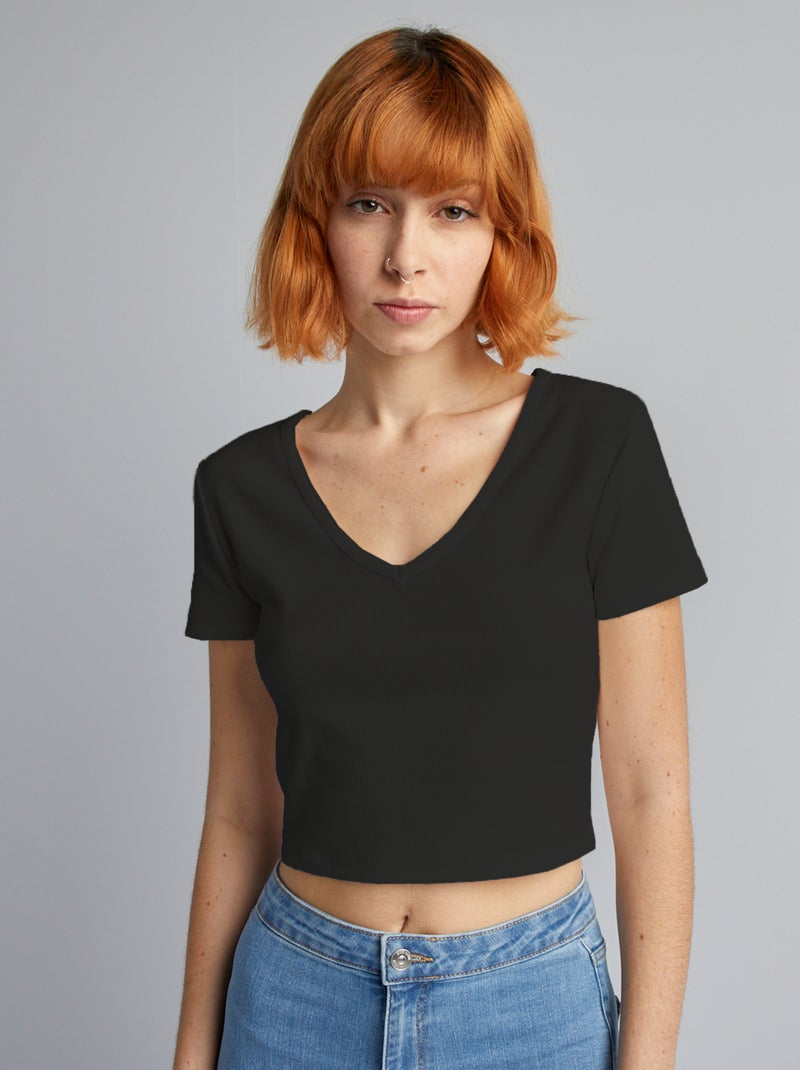 Top curto Preto - Kiabi