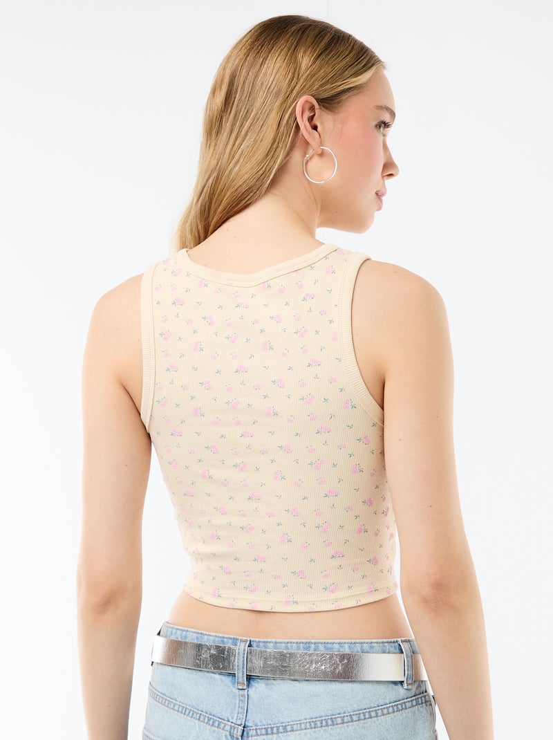 Top curto sem mangas Amarelo - Kiabi