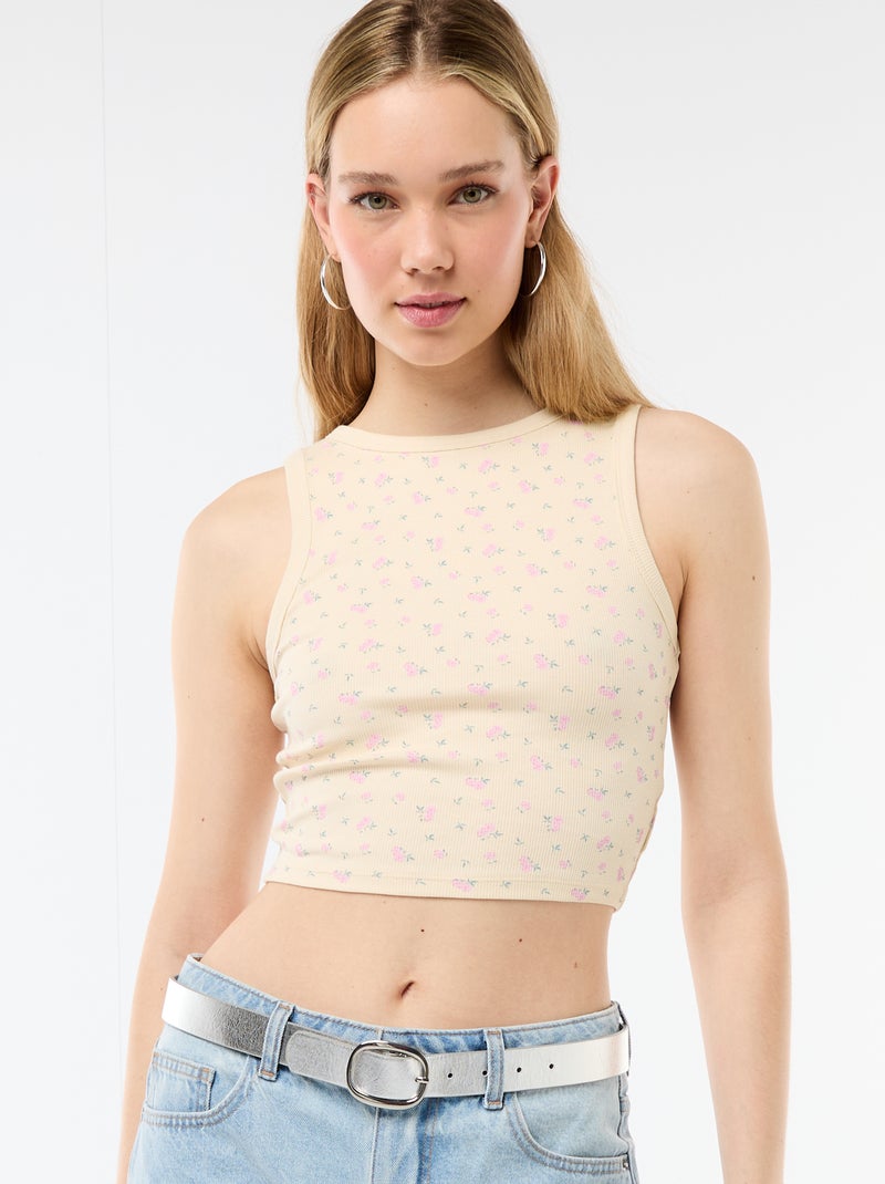 Top curto sem mangas Amarelo - Kiabi