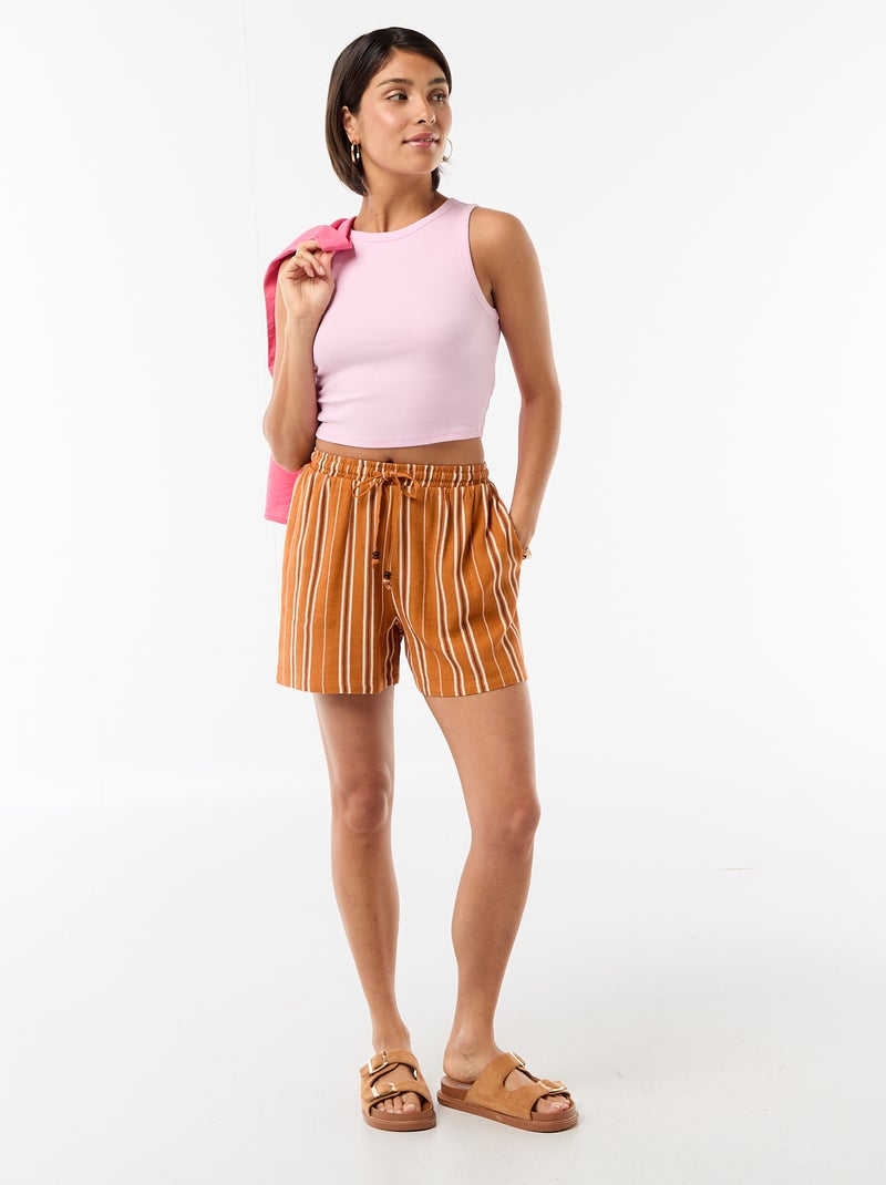 Top curto sem mangas Rosa - Kiabi