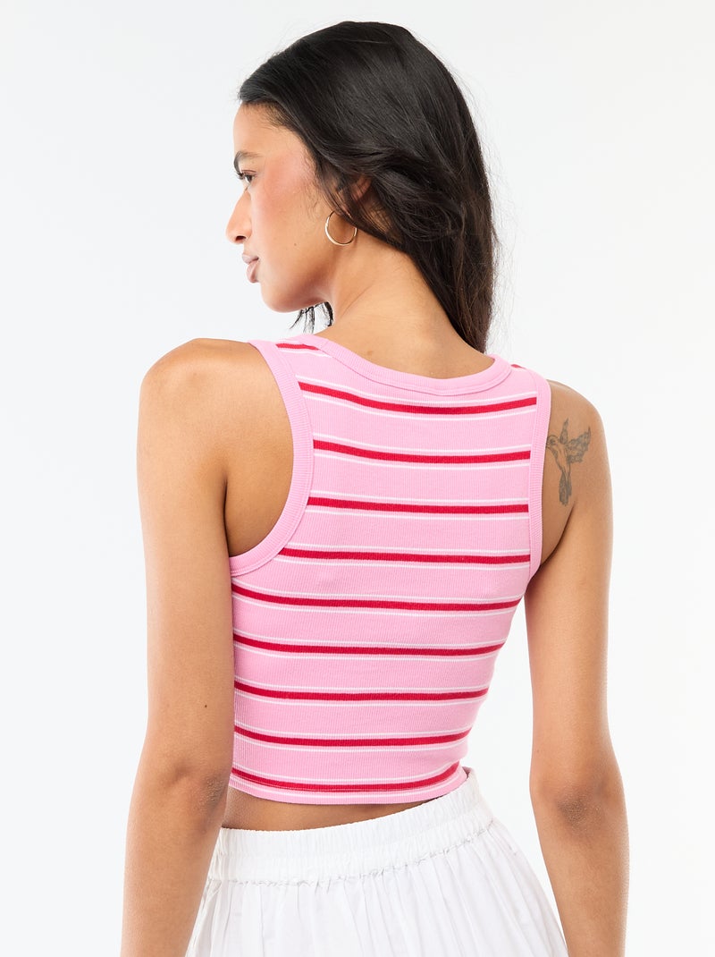 Top curto sem mangas Rosa - Kiabi