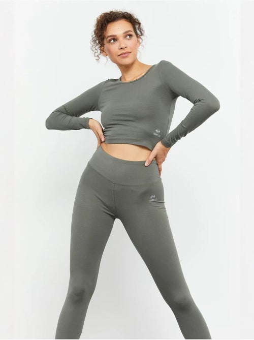 Top curto slim fit de manga comprida tommy - Kiabi