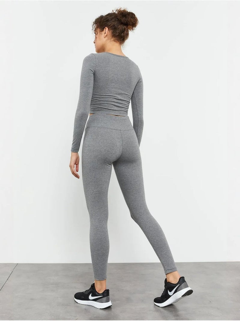 Top curto slim fit de manga comprida tommy Cinza - Kiabi