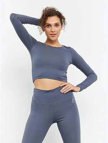 Top curto slim fit de manga comprida tommy