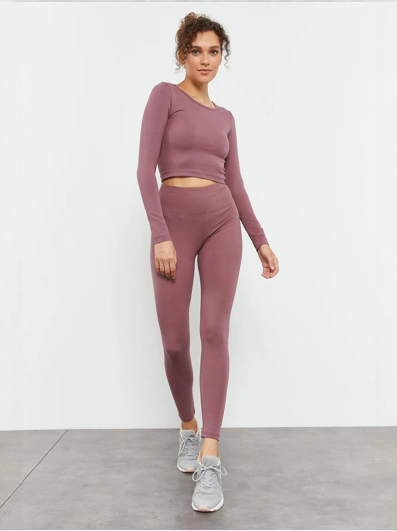 Top curto slim fit de manga comprida tommy Malva - Kiabi
