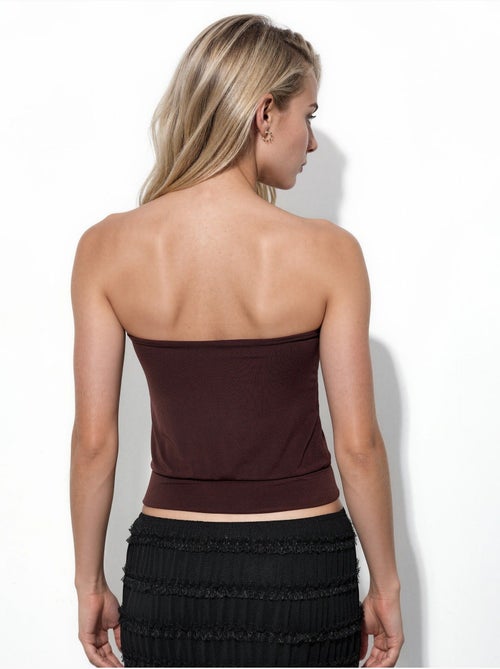 Top curto tricotado sem alças busem - Kiabi Top curto tricotado sem alças busem - Kiabi