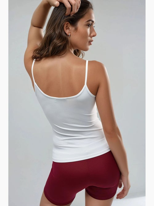 Top de alças ajustado em malha com decote em u busem - Kiabi Top de alças ajustado em malha com decote em u busem - Kiabi