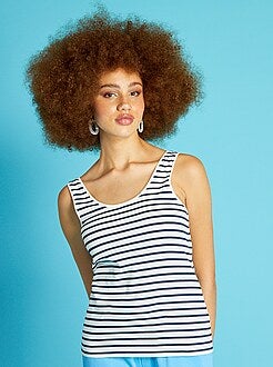 Top de alças às riscas - Kiabi