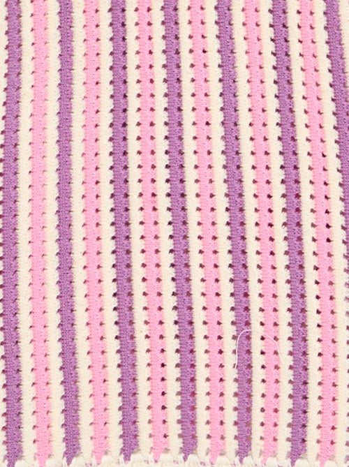 Top de alças às riscas em crochet - Kiabi