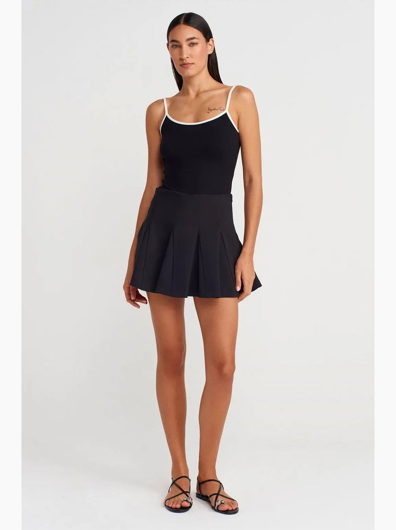 Top de alças canelado color block dilvin Preto - Kiabi