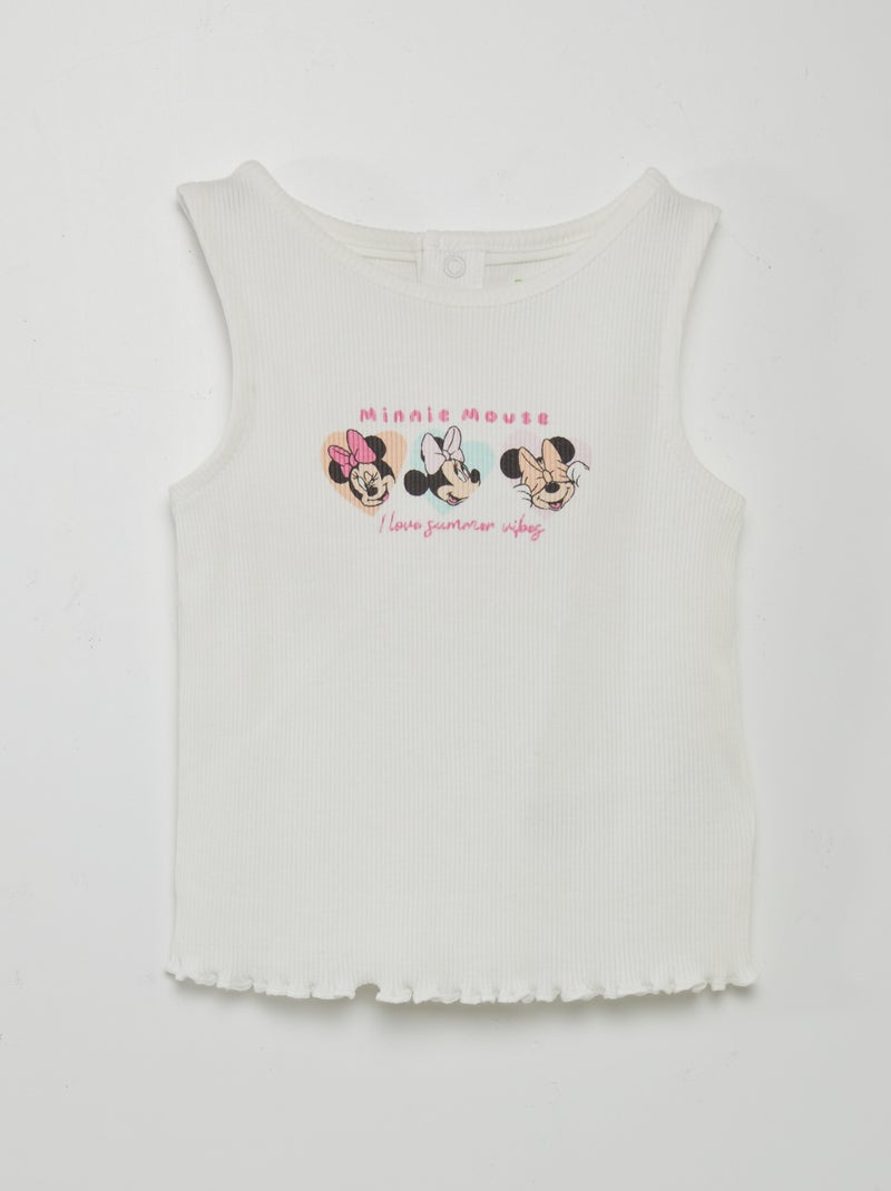 Top de alças canelado 'Disney' BRANCO - Kiabi