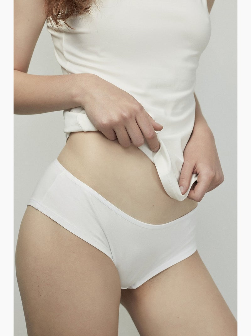 Top de alças canelado em mistura de algodão penti Branco - Kiabi