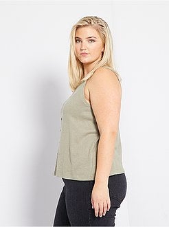 Top de alças com botões - Kiabi