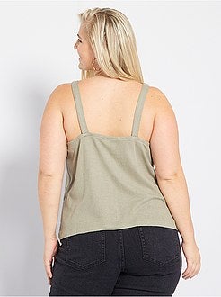 Top de alças com botões - Kiabi