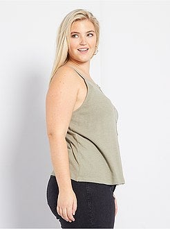 Top de alças com botões - Kiabi