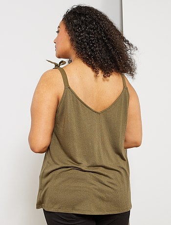 Top de alças com decote em V à frente e atrás - Kiabi