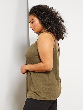 Top de alças com decote em V à frente e atrás - Kiabi