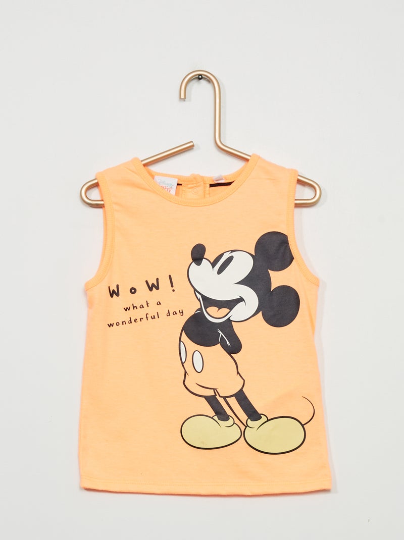 Top de alças com estampado 'Mickey' LARANJA - Kiabi