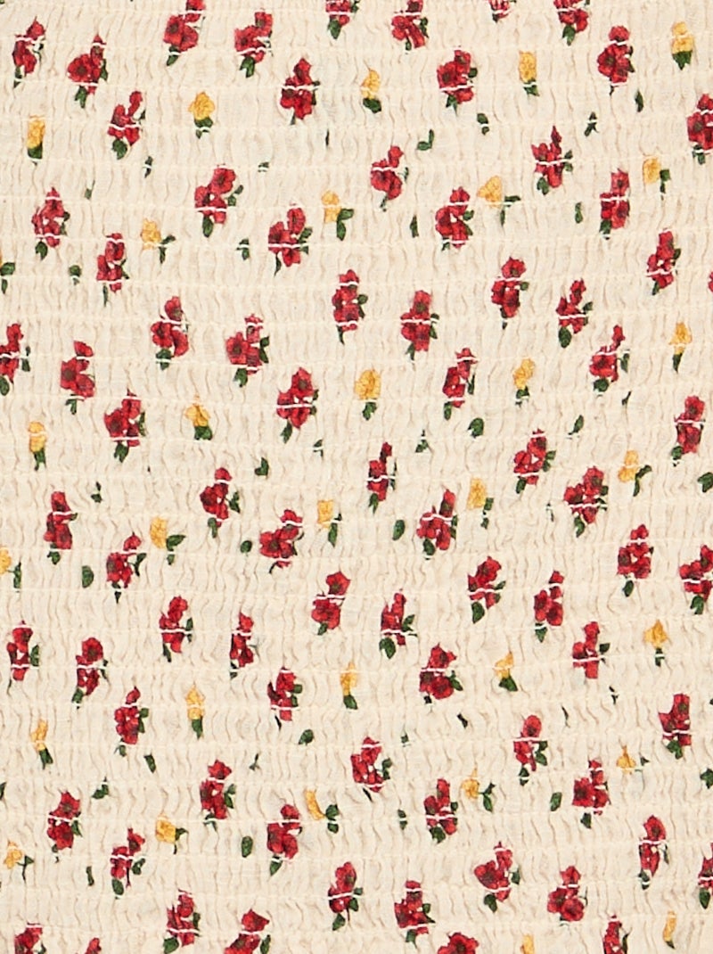 Top de alças com folhos Branco - Kiabi