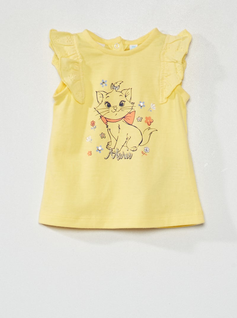 Top de alças com folhos e estampado 'Maria' Amarelo - Kiabi