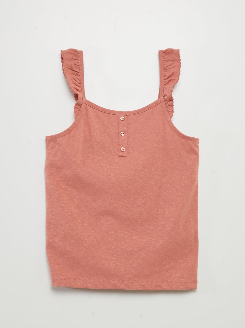Top de alças com folhos ROSA - Kiabi