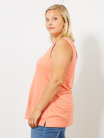 Top de alças com gola em V à frente e atrás - Kiabi