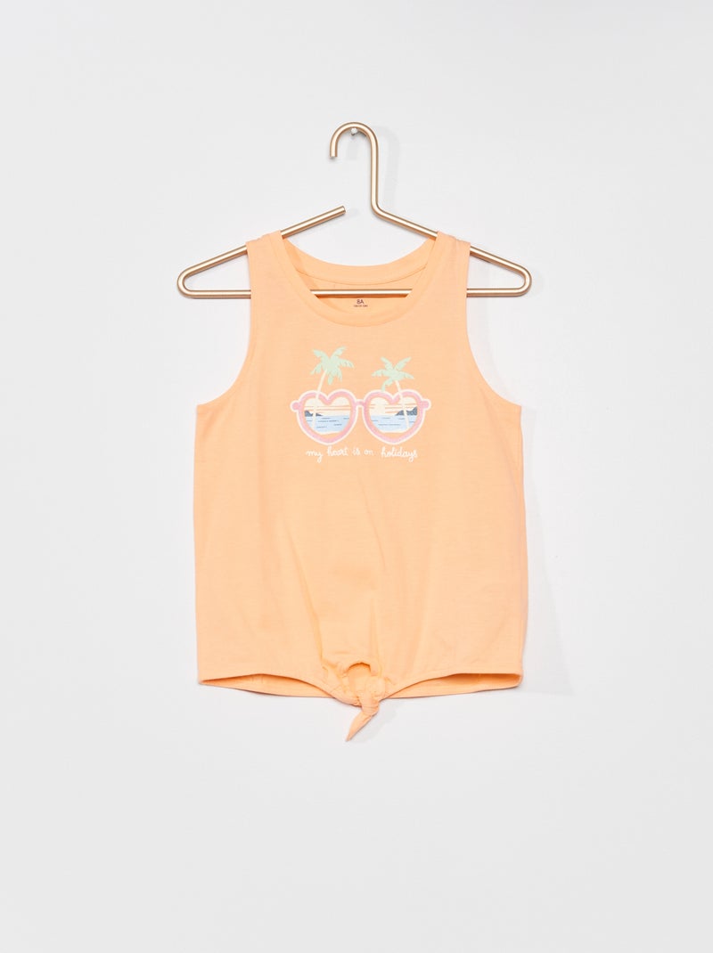 Top de alças com laço de fantasia LARANJA - Kiabi