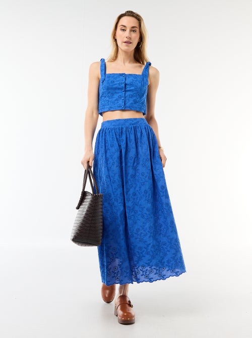 Top de alças com nó em algodão - Kiabi