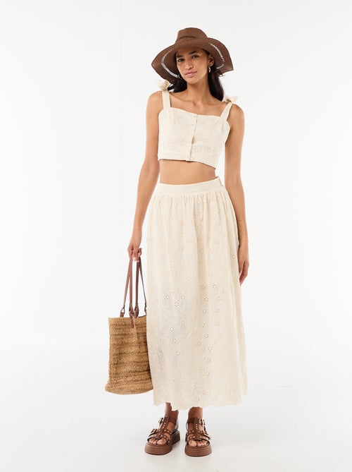 Top de alças com nó em algodão - Kiabi