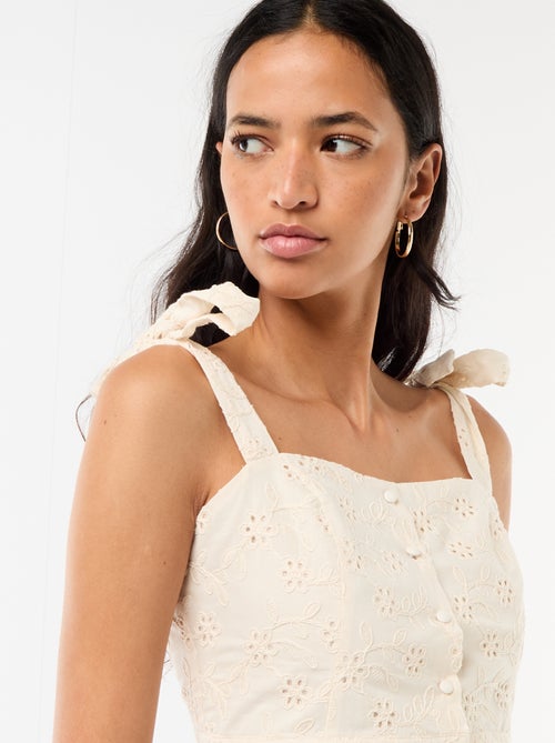 Top de alças com nó em algodão - Kiabi