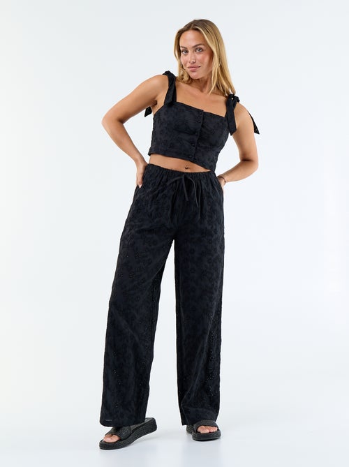 Top de alças com nó em algodão - Kiabi