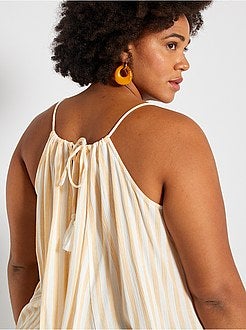 Top de alças com riscas finas - Kiabi