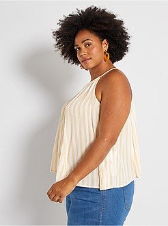 Top de alças com riscas finas - Kiabi