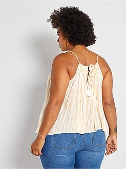 Top de alças com riscas finas - Kiabi