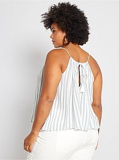 Top de alças com riscas finas - Kiabi