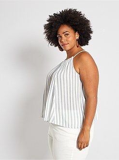 Top de alças com riscas finas - Kiabi