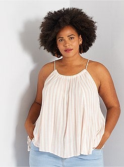 Top de alças com riscas finas - Kiabi