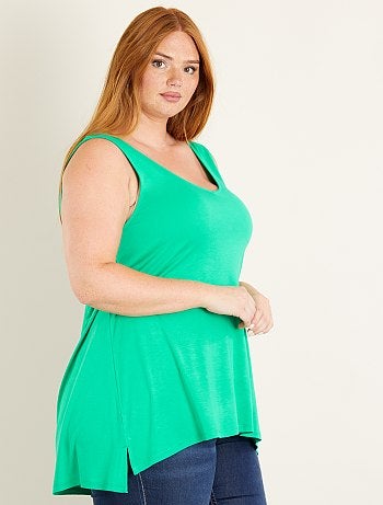 Top de alças comprido com decote à frente e atrás - Kiabi