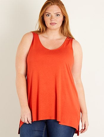 Top de alças comprido com decote à frente e atrás - Kiabi