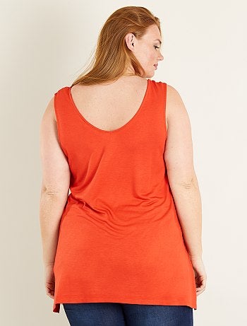 Top de alças comprido com decote à frente e atrás - Kiabi