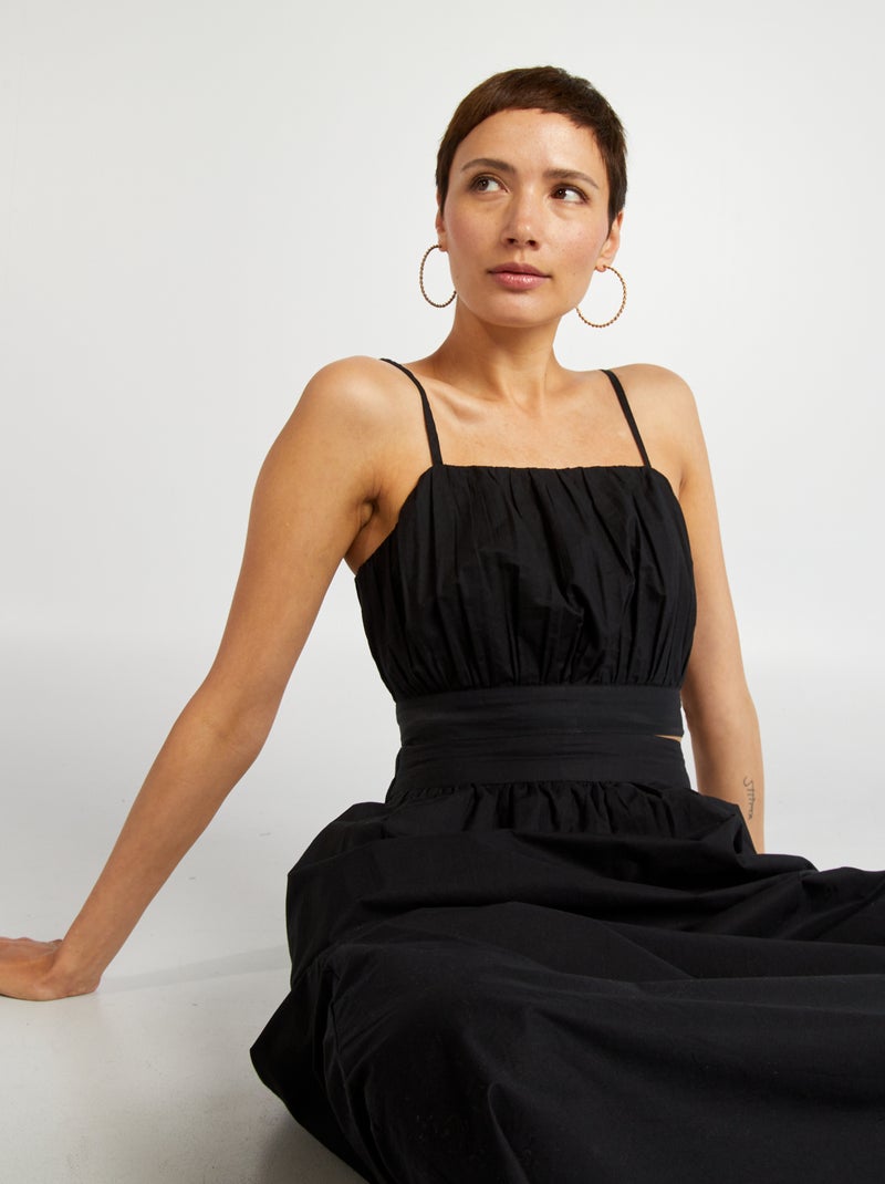 Top de alças crop top Preto - Kiabi