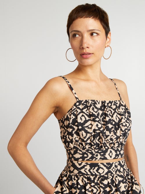 Top de alças crop top - Kiabi