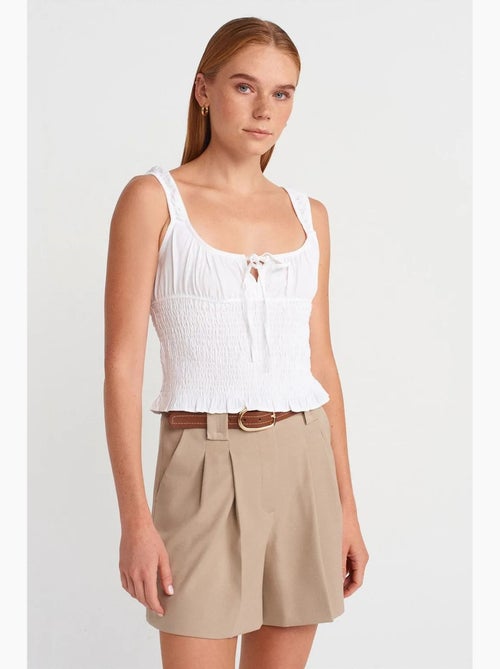 Top de alças curto com laço frontal dilvin - Kiabi