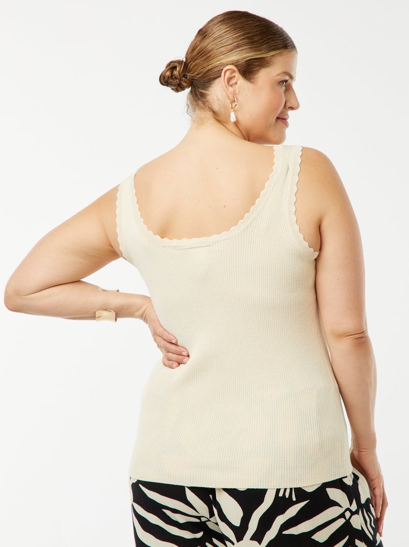 Top de alças de malha canelada 'Only Carmakoma' BEGE - Kiabi